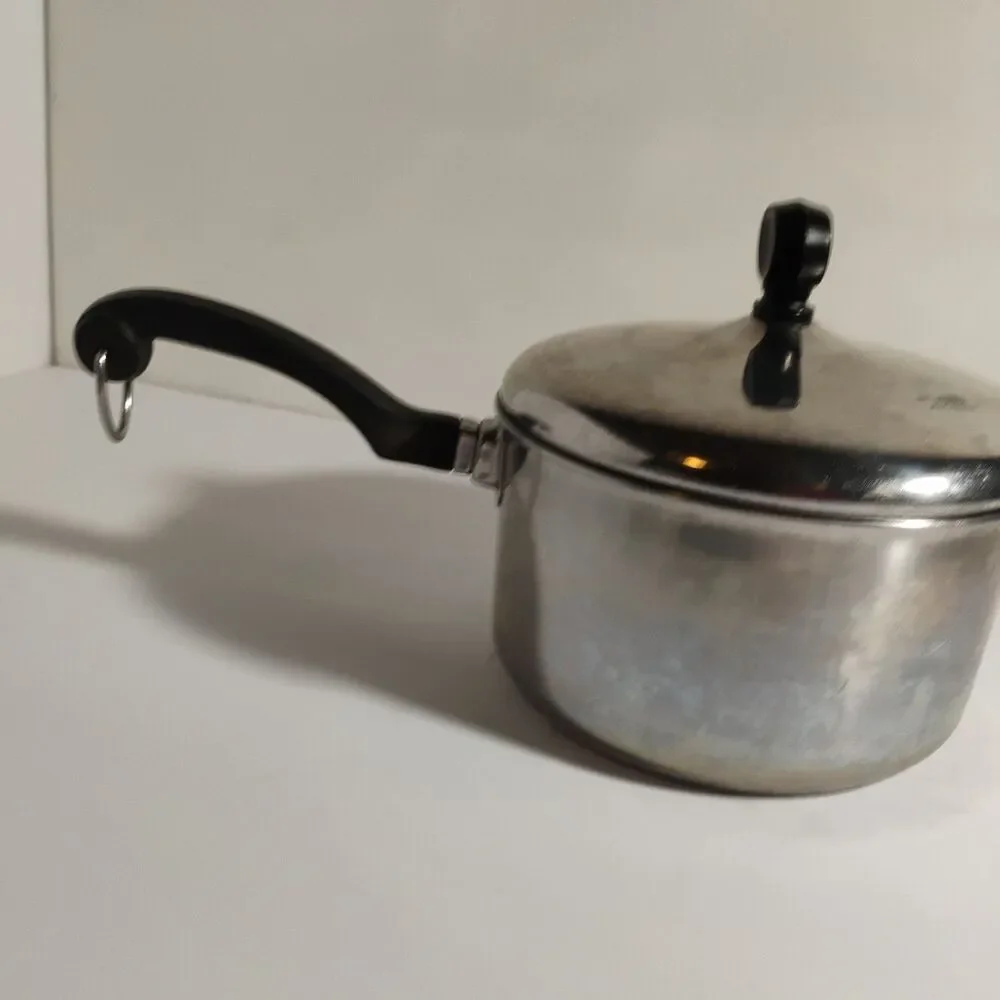 Vintage Farberware 2Qt Sauce Pan with Lid Aluminum Clad Stainless Steel USA